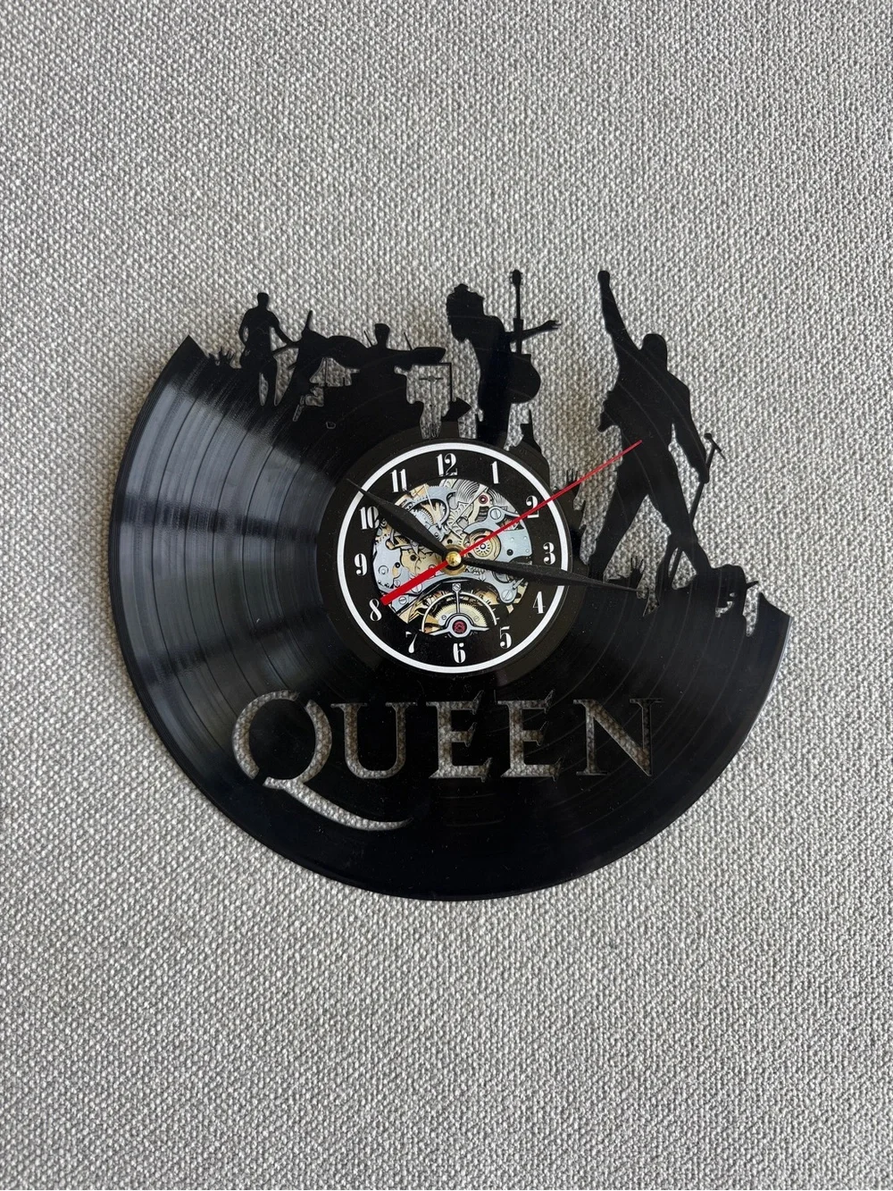 Queen Vinyl Record Wall Clock – Rock Band Decor – Handmade Upcycled LP Clock
